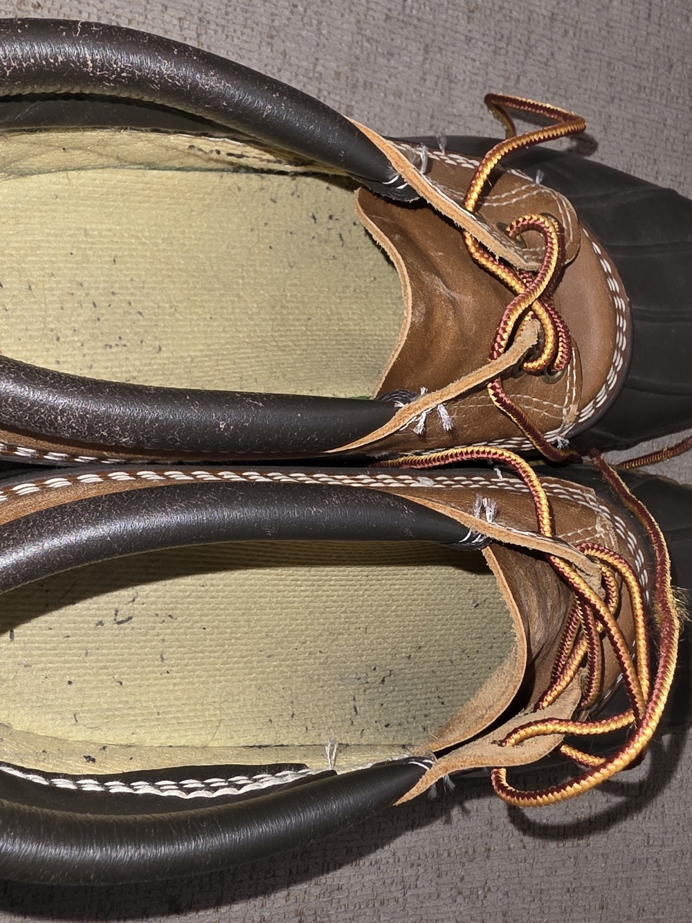 LL BEAN Men's Two-Tone Brown Duck Boots - Casual Outdoor Shoes - Picture 7 of 7